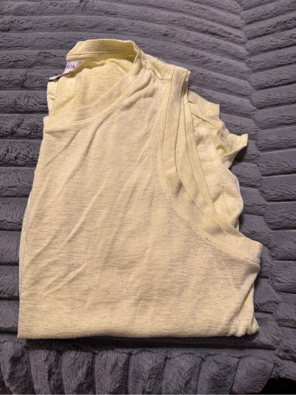 Athleta Light Yellow Muscle Tee Tank